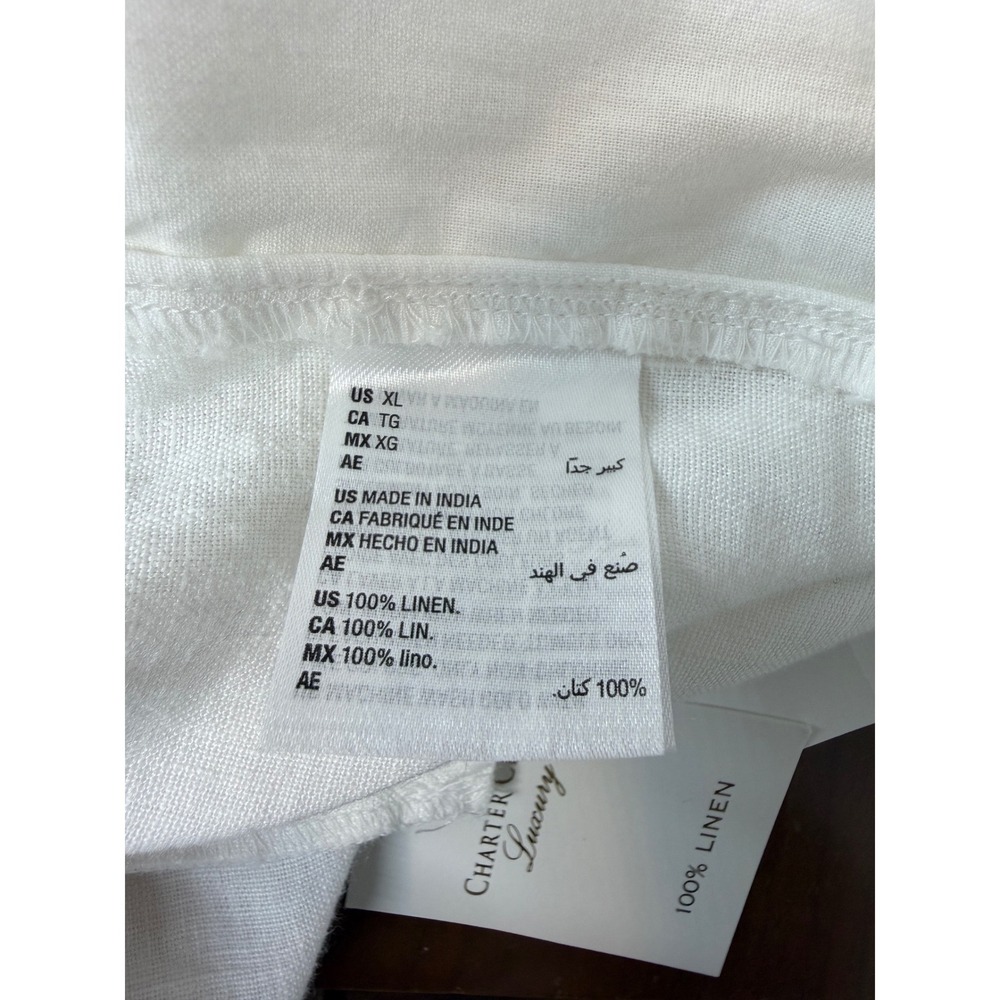 Charter Club 100% Linen Pant Women's XL White Luxury 100% Linen Pull-On Crop - Picture 8 of 8